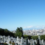 札幌市を見下ろす墓地